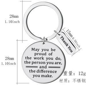 Llavero redondo de metal de acero inoxidable personalizado con eslogan grabado de un colega May you be llavero para el trabajo regalos animar llavero - Product Image 6