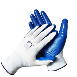 Guanti <span class=keywords><strong>di</strong></span> Sicurezza Resistenti al Calore, Guanti Protettivi da <span class=keywords><strong>Lavoro</strong></span> in Poliestere Grigio con Nitrile, Dispositivi <span class=keywords><strong>di</strong></span> Protezione Individuale - Product Image 1