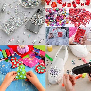 Piedras de cristal de formas mixtas para coser, gemas acrílicas de base plana, diamantes de imitación, strass para costura, manualidades, bricolaje y prendas de vestir. - Product Image 3