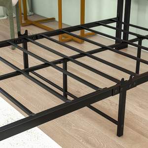 Base de cama de plataforma de almacenamiento de metal al por mayor con cabecero estante de madera doble <span class=keywords><strong>Queens</strong></span> king size marco de cama de tablero de cabeza alta - Product Image 6