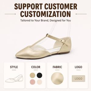 Scarpe Basse da Donna con Logo Personalizzato OEM, Punta Affusolata, Taglio D'Orsay, Cinturino a T, Fibbia Regolabile alla Caviglia, Ballerine Casual Eleganti - Product Image 6