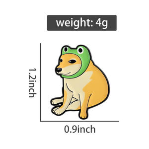 Cheems Shiba Inu เข็มกลัดเคลือบรูปกบคอสเพลย์การ์ตูนน่ารักสำหรับสุนัขเข็มกลัดโลหะกระเป๋าเป้สะพายหลังมีปกเครื่องประดับของขวัญขายส่ง - Product Image 6