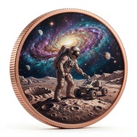 Pièce de monnaie en cuivre 3D à haute relief sur le thème de l'espace, 1 oz, 999 pur, personnalisée, ronde, pour cadeaux de fêtes
