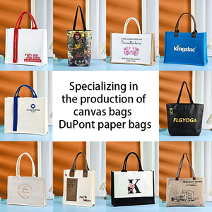 Wholesale Cheap Custom Logo Large Plain Thick Lined Cosmetic Make up Shopper Shopping Cotton Cloth Tote Black Canvas <strong>Fabric</strong> <strong>Bag</strong> - Product Image 3