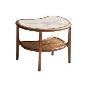 طاولة قهوة دائرية عصرية بسيطة، مصنوعة من خشب الجوز الأسود الأمريكي لغرفة المعيشة - Product Image 6