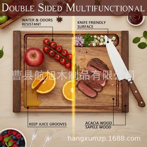 <b>Wooden</b> Cutting Board 43cm Rectangle Multifunction Kitchen Chopping <b>Block</b> For Meat And Fruit - Product Image 5
