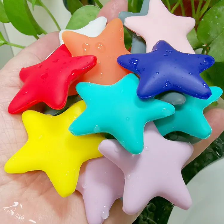 Colorful Loose Spacer Silicone Beads Large Hole Bulk Crafts DIY Children Necklaces Bracelet Accessories Star Silicone Beads