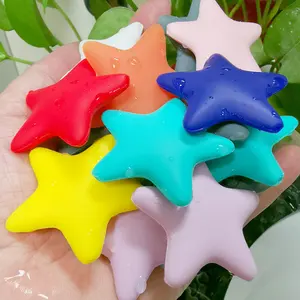 Colorful Loose Spacer Silicone Beads Large Hole Bulk Crafts DIY Children Necklaces Bracelet Accessories Star Silicone Beads