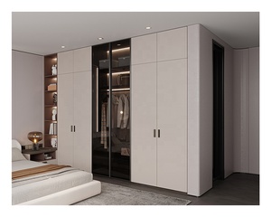 Armoire de luxe en mélamine avec portes vitrées <span class=keywords><strong>d</strong></span>'<span class=keywords><strong>angle</strong></span> pour chambre à coucher - Product Image 1