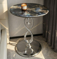 Table basse en marbre moderne et minimaliste pour salon et bureau à domicile, durable, avec plateau en pierre écologique, table d'appoint pour canapé