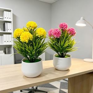 Plante artificielle de chrysanthème Paulon, 24 cm de haut, en pot, décoration de bureau, ornement d'intérieur et d'extérieur - Product Image 2