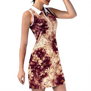 Custom Quick Drying Sleeveless Womens <b>Square</b> Neck Tennis Dress Pleated Skirt Built in Shorts Golf Athletic Dress with Pockets - Product Image 1