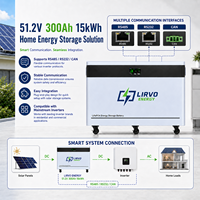 Paquete de Baterías Lifepo4 de 48v y 15kwh de LIRVO a Precio de Mayoreo, Batería de Litio para Sistema Solar Híbrido de 10kw, Almacenamiento de Energía Doméstica