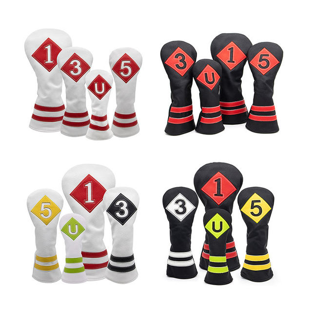 CS Custom - Embroidered Premium Leather Golf Club Headcovers for #1, #3, #5 Driver Clubs
