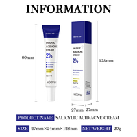 Crème Visage Coréenne OEM 2% Acide Salicylique Anti-Acné 20g pour Estomper les Marques Légères et Apaiser les Pores, Hydratante et Réparatrice
