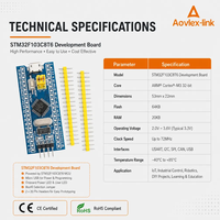 Placa de Sistema Mínimo para Aprendizaje de Microcontroladores ARM Core STM32F103C8T6 STM32F103C6T6