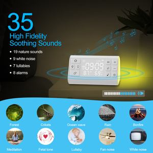 Nhà Sản Xuất Bán Buôn Rbg Chăm Sóc Em Bé Ngủ Âm Thanh Máy Tiếng Ồn Trắng Máy Với Nhiệt Kế Ẩm Kế Đồng Hồ Báo Thức - Product Image 6