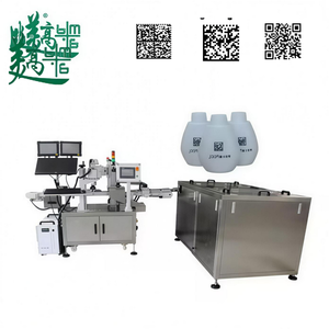 Machine de marquage laser UV double pour le codage interne et externe des bouteilles chimiques, conforme à la norme Chestny Znak, pour ligne de production de bouteilles - Product Image 1