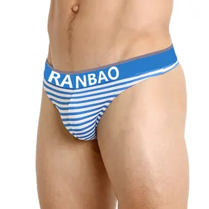 Groothandel Custom Design Mannen Thongs Elastische Band Spandex Katoenen Slipje Voor Mannen Eigen Logo Mannen Sexy Ondergoed