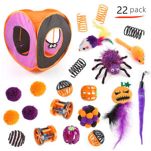 Set mainan kucing interaktif Halloween, berbagai mainan saluran persegi lipat terbuat dari Sisal - Product Image 5