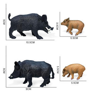 Simulación de jabalí MODELO DE Animal conjunto sólido estático jabalí macho y figura de cochinillo escultura detallada de vida silvestre - Product Image 3
