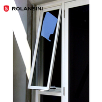 Ventana de aluminio personalizada AS2047 de Australia con marco de madera y mosquitera fija, doble acristalamiento y mecanismo de cadena.