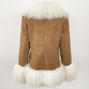 <span class=keywords><strong>Cappotto</strong></span> in Pelle Scamosciata da Donna con Fodera in <span class=keywords><strong>Pelliccia</strong></span> di Coniglio e <span class=keywords><strong>Pelliccia</strong></span> Mongola Corta, Lusso Personalizzato, Caldo Invernale 2026 - Product Image 4