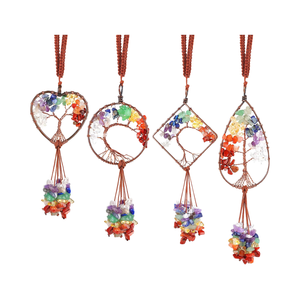 7 Chakra cây cuộc sống đá quý xe treo chữa bệnh pha lê cho may mắn xem phía sau gương nhà đồ trang trí chức năng chiếu dây - Product Image 4