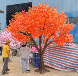 Songtao personalizado al aire libre planta decoración artificial otoño Real Touch plantas árbol de arce rojo para la decoración del hogar