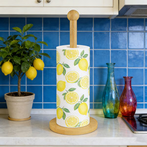 लकड़ी कागज तौलिया धारक Countertop ऊतक धारक रैक बांस रसोई कागज तौलिया खड़े हो जाओ - Product Image 2