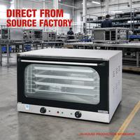 Four à convection électrique commercial à double ventilateur, fonction vapeur, en acier inoxydable, avec circulation d'air chaud, pour boulangerie