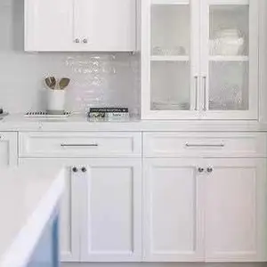 HZ Modern lacquer design White shaker style for American market Make in China customized Kitchen cabinets