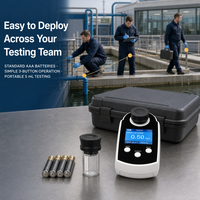 Fotómetro Portátil de Cloro Libre, Analizador Digital de Cloro Residual en Agua con Reactivo en Polvo DPD para Tratamiento de Agua