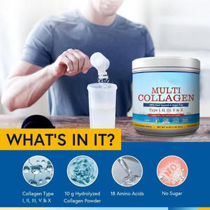 OEM Venta Caliente 100% Colágeno Multi-Sourced en Polvo Tipos I, II, V, X, Biotina, Ácido Hialurónico y <span class=keywords><strong>Keto</strong></span> para Productos de Belleza de Piel y Uñas - Product Image 4