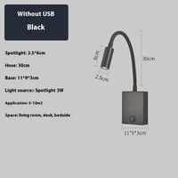 Lampe murale simple et moderne de style américain pour chambre à coucher Lampe de chevet de lecture minimaliste USB Angle réglable Source de lumière LED Aluminium