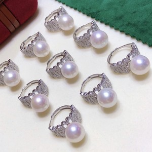 Bague en or K de haute qualité, perle naturelle, édition en argent pur, 12-13 mm, ronde, forte brillance, presque parfaite, légère - Product Image 4