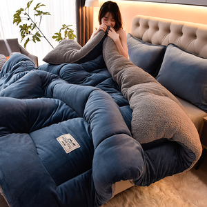 Bán Buôn Thanh Lịch Thoải Mái Mềm Coziest Chăn Dày Sherpa-Ủng Hộ Cao Cấp Chất Lượng Vua Mền Mùa Đông <span class=keywords><strong>Comforter</strong></span> Bộ Tấm Bộ - Product Image 3