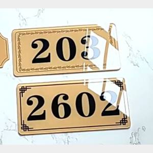 <span class=keywords><strong>Plaque</strong></span> de numéro de maison personnalisée en acrylique <span class=keywords><strong>avec</strong></span> <span class=keywords><strong>logo</strong></span> – <span class=keywords><strong>Plaque</strong></span> d'adresse personnalisée pour affichage de marque, maison, bureau, entreprise - Product Image 3