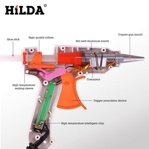 Pistola de Pegamento Caliente Profesional de 20W, Kit con Batería Recargable, Plástico y Aluminio, Barra de 5/16, para Manualidades Industriales y Bricolaje - Product Image 4