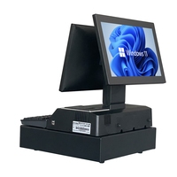Jesen Double Écran Jusqu'à Vieux ECR Caisse Enregistreuse Pas Cher Point de Vente Caisse Enregistreuse Avec Clavier 8 Chiffres LED Affichage POS Machine