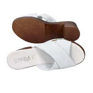 Ciabatta con Tacco Morbida da Donna Cinzia Bianca IAF282974 - Product Image 6
