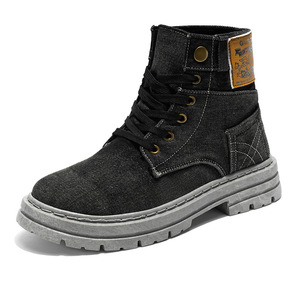 Botas de Trabajo de Mezclilla para Hombre, Estilo Moderno, Talla Grande, Antideslizantes, con Caña Alta - Product Image 2