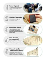 Boîte de rangement pour téléphone portable RELIFE RL-001B Pro, boîte de rangement multi-grilles en bois pour bureau, salle de classe, 24 compartiments