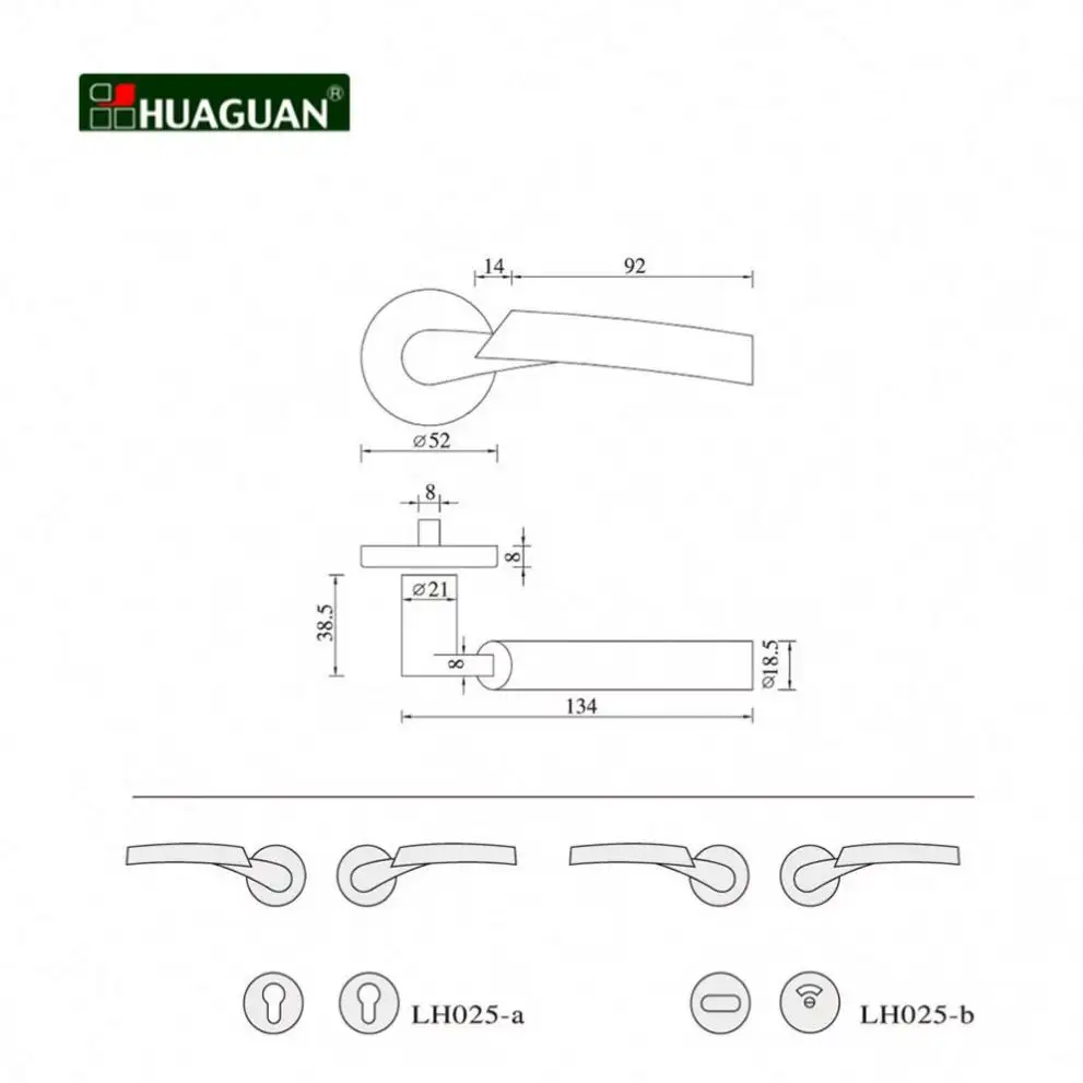 Alavanca de fechadura de porta de aço inoxidável, alavanca, para portas de cozinha