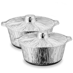 Poêle à aliments de grande taille en aluminium jetable, four en fer-blanc épais, récipients alimentaires, récipients, <span class=keywords><strong>pot</strong></span> chaud avec couvercles - Product Image 6