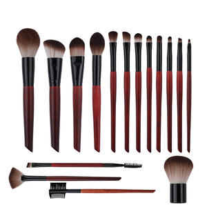 ชุดแปรงแต่งหน้ามืออาชีพสีแดง 16 ชิ้น ขนแปรงนุ่มหนาแน่นสูง อุปกรณ์เสริมความงามสำหรับใบหน้า แปรงแต่งหน้าสำหรับใบหน้าและดวงตา - Product Image 1