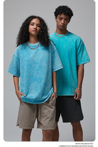 Camisetas Personalizadas de 325G, Camisetas 100% Algodón para Hombre, Camisetas Retro Lavadas de Alta Calidad para Hombre y Mujer al por Mayor para Impresión - Product Image 5