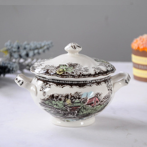 European Luxury Villa Ceramic Afternoon <b>Tea</b> Coffee Set Low Price Discount Round Pattern Glass Porcelain <b>Box</b> Packed Drinkware - Product Image 5