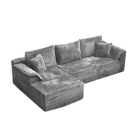 Ensemble de canapés en tissu corduroy en forme de L, personnalisable, pour salon