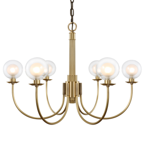 Lámpara Colgante Moderna Estilo Art Deco, Decoración de Latón, Globo de Vidrio Blanco, LED de Lujo, Creativa, Estilo Mediados de Siglo, Modelo Lenore - Product Image 1